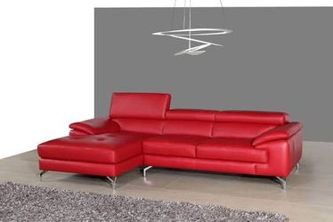 Red Leather Italian Sofa