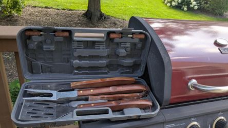 Gas grill and accessories $75