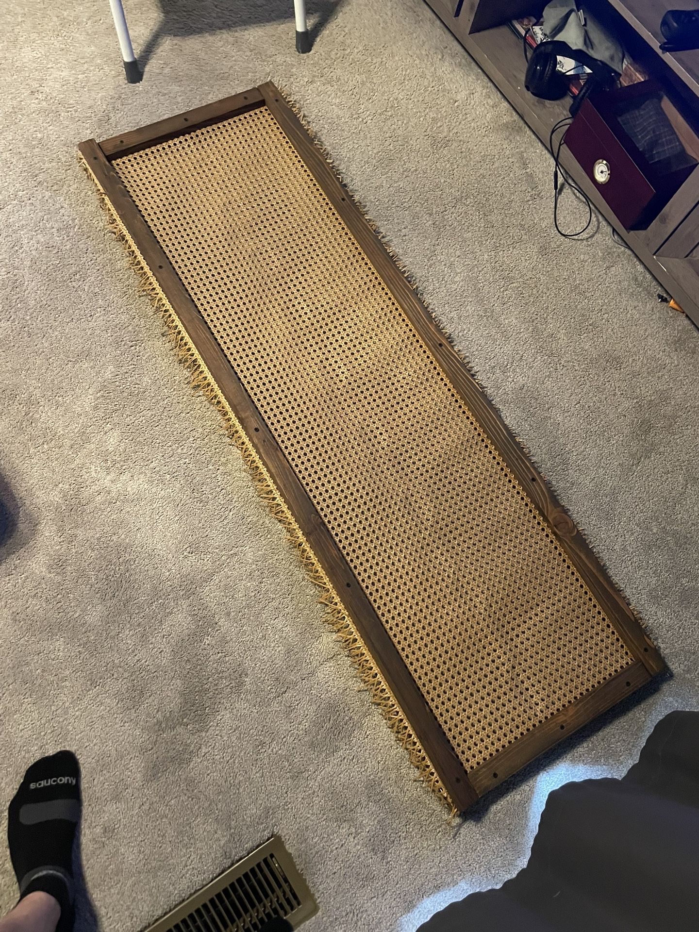 Long Rattan And Wood Hanging Art