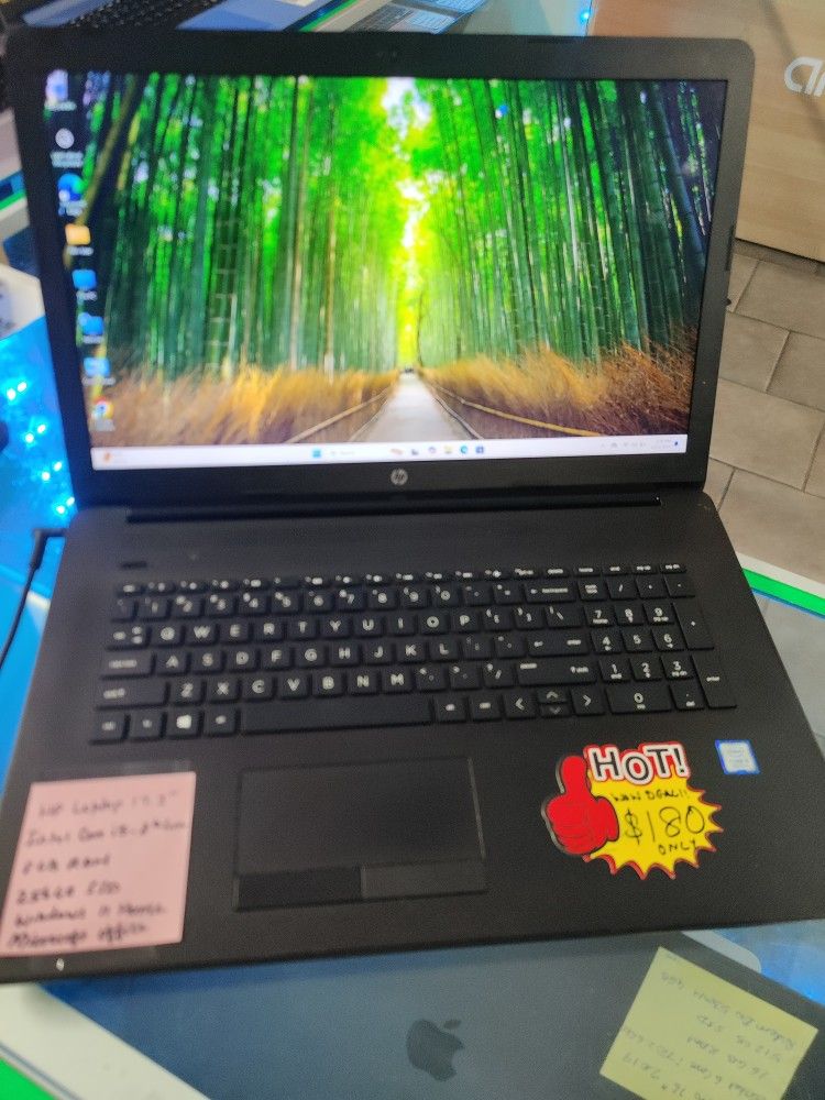 HP Laptop 17.3" Intel Core i5-8th Gen Processor 8gb Ram 256GB SSD Win 11 Microsoft Office Package. Charger.