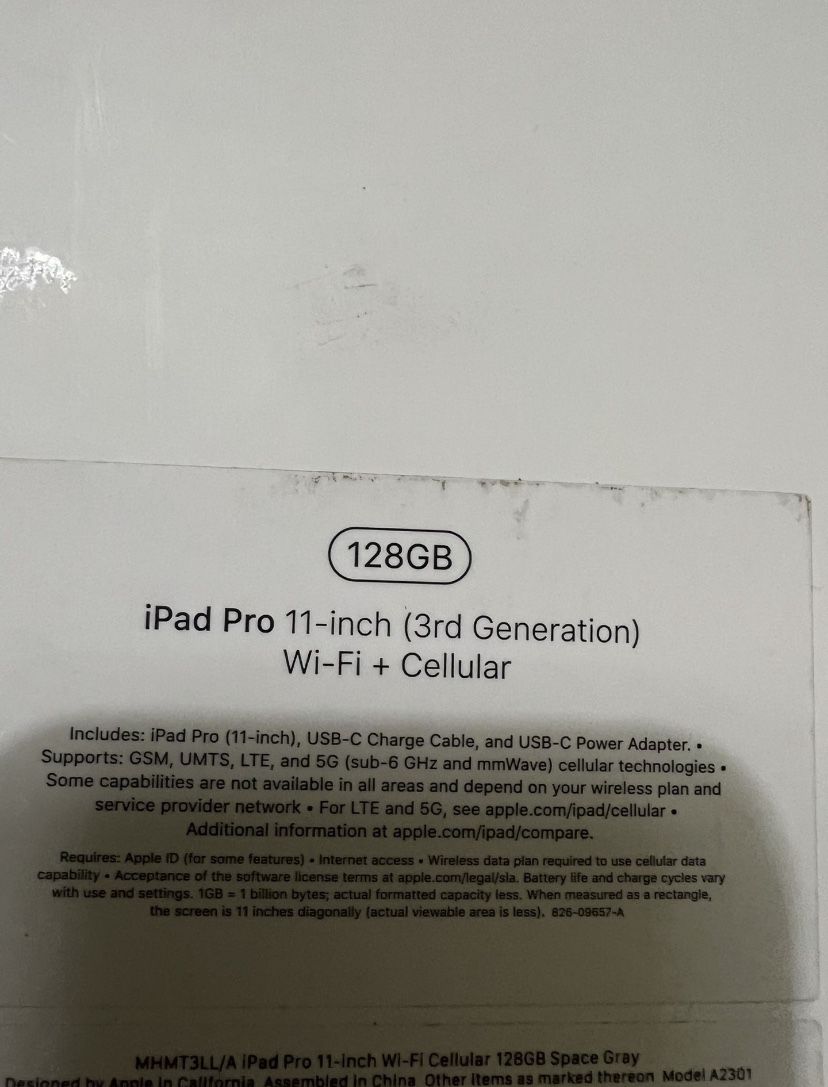 Ipad Pro 11-inch 3rd Generation Wi-fi+cellular
