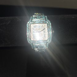 New Bling Tiffany Blue Woman Watch 