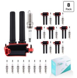 8PCS UF504 Ignition Coil Spark Plugs (5.7L V8)
