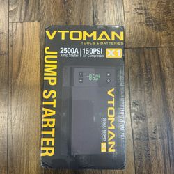 VTOMAN X1 Jump Starter with Air Compressor, Car Battery Jumper Starter (2500A,Up to 8.5L Gas/6L Diesel Engine) with 150PSI Auto Tire Inflator, 12V Por