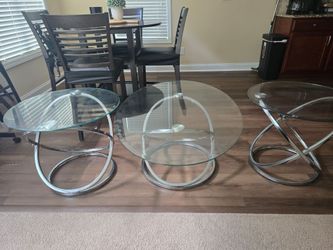 Glass coffee and end tables