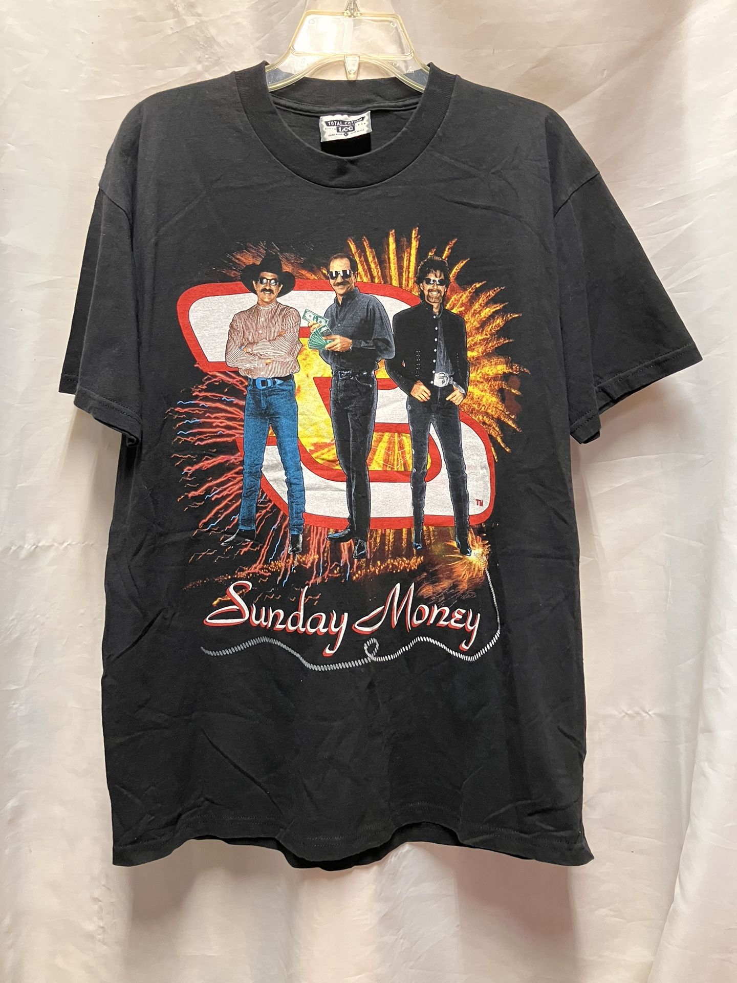 Vintage ‘90s NASCAR #3 Dale Earnhardt Sunday Money W/Brooks & Dunn Winning Team Double Side Graphic Lee Tee