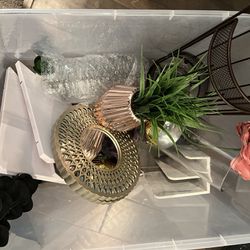 Box Of Home Decor ( Vases, Flowers , Floating Shelves , Curtains , Mini Mirrors + More )