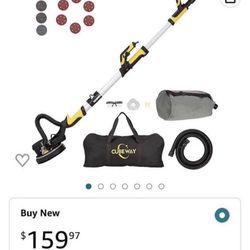 CUBEWAY Drywall Sander with Vacuum Attachment, Innovative Fixture for Ceiling Sander, Electric Drywa