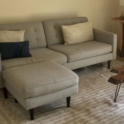 Light Gray Mid Century Modern Sectional Sofa