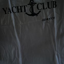 Vintage Unisex White Greece Yacht Club Greek T-Shirt $15 each or 2 for $20 (Mix & Match) (5 available)
