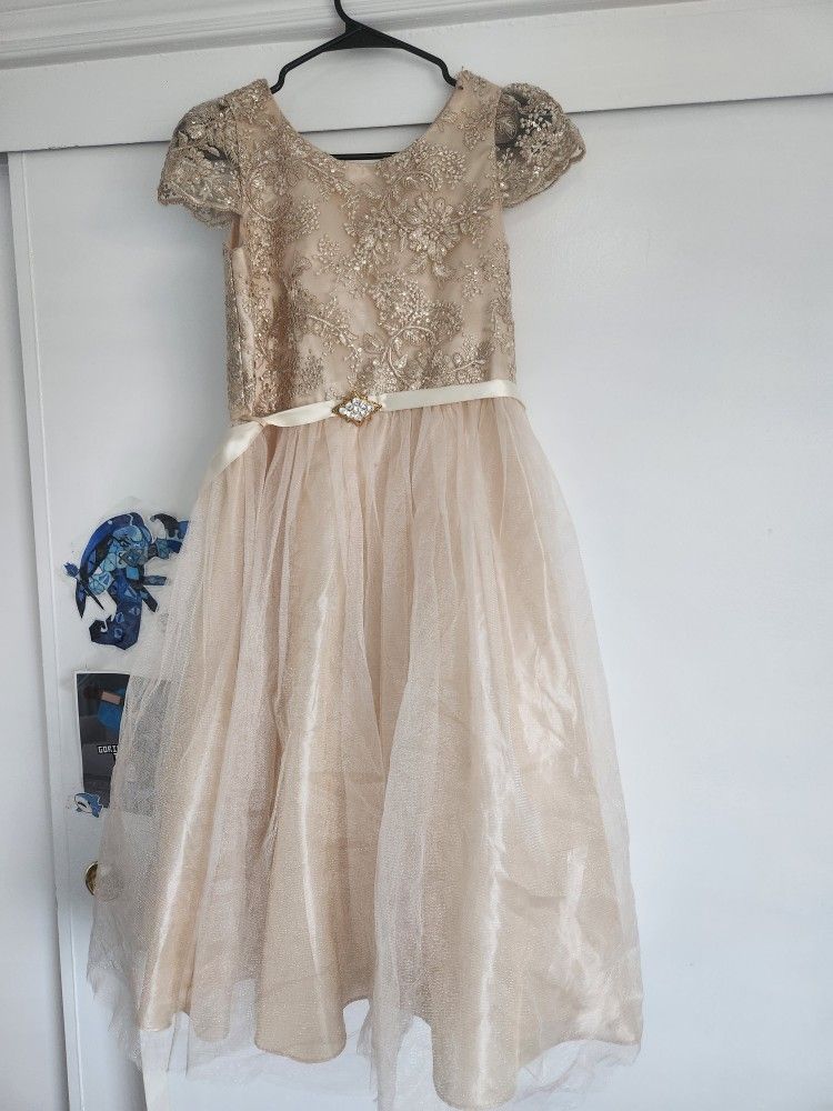 Youth/Girls SIZE 15-16 Gold Dress