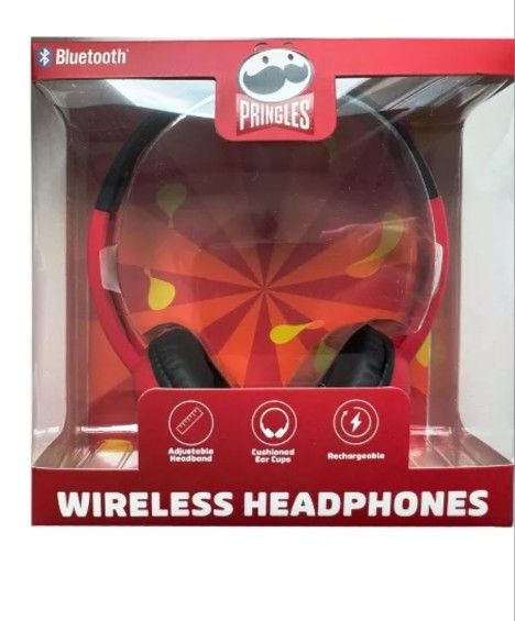 Pringles Bluetooth Headphones Red And Black
