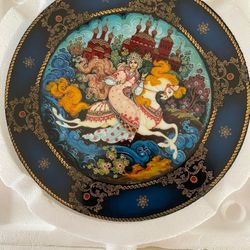 Russian Collectible Plate Set “The Russian Seasons Series”. Eight Total Plates In The Collection Set. Trim Is 22K Gold Filigree. Vin.1991/1992