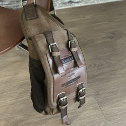 Vintage Canvas Shoulder Leather Bag