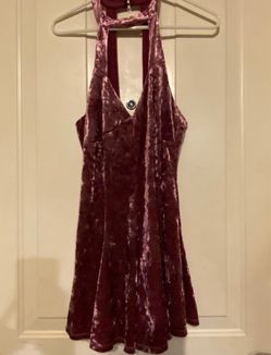 Urban Outfitters Silence + Noise Soft Pink Crushed Velvet Short Romper , Size M