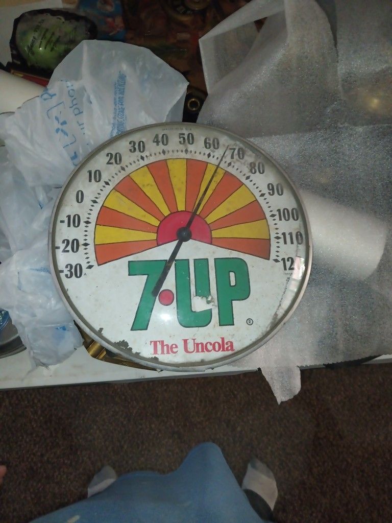 7up The Uncola Thermometer Vintage
