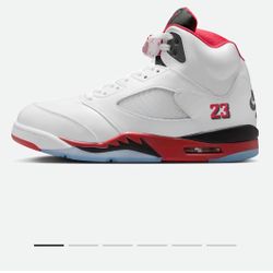 Men Jordan Retro 5 Size 12 Fire Red Black Toungue