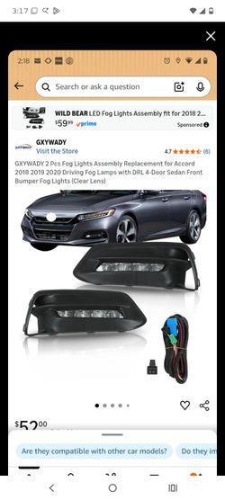 2018-2020 Honda Accord foglights kit