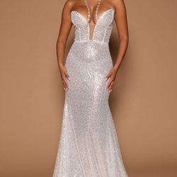 Sequin & Rhinestone Prom Dress 