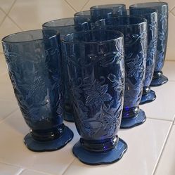 Blue Etched Glasses