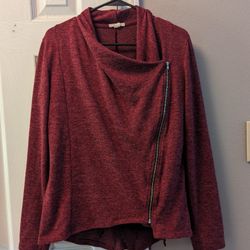 Maurices Women's Red Moto Cardigan Full-Zip 