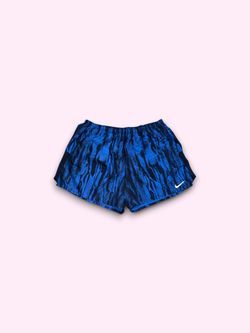 Nike Dri-Fit Men Athletic Lined Shorts 2XL Tiger Striped Royal Blue