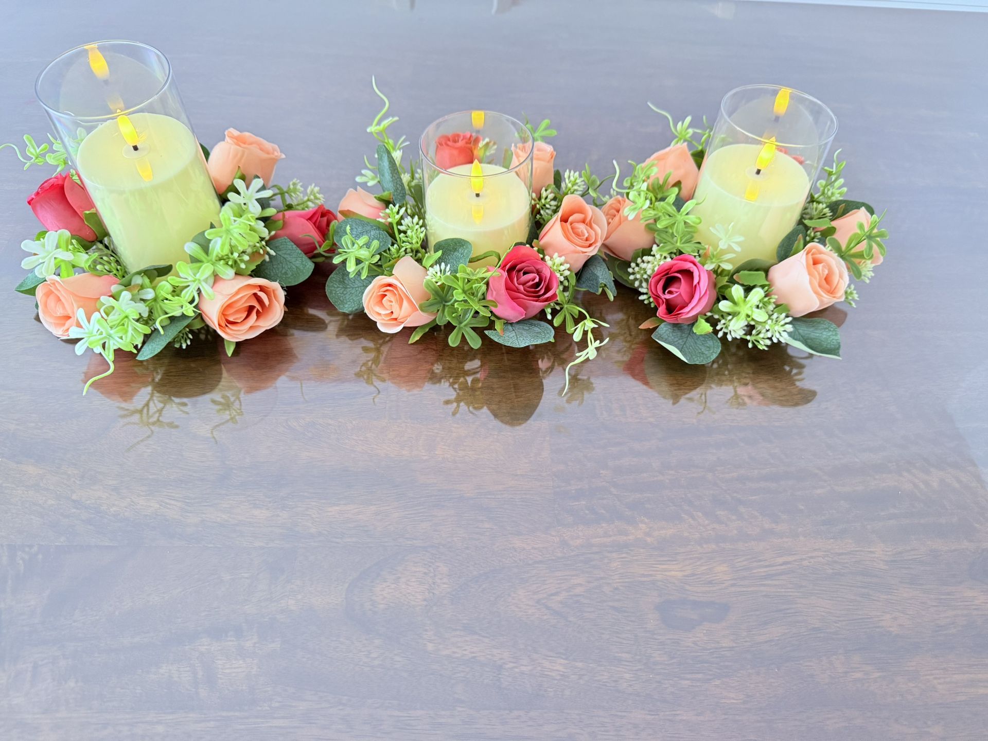 Decorative Led Candles For Sale With Floral Vase