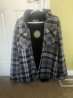 Large Shirt Jacket With Hoodie New