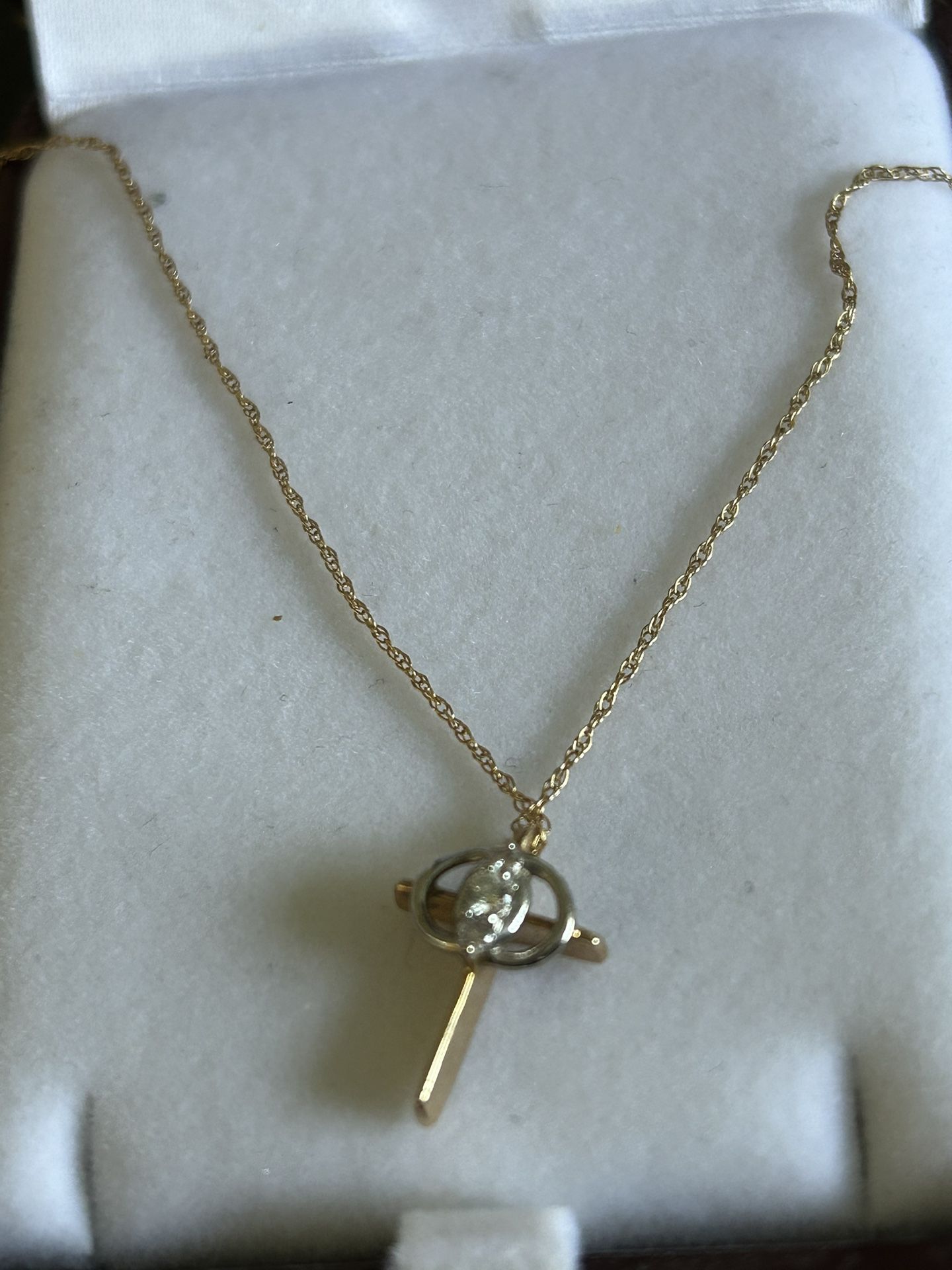 Christian Marriage Symbol Cross 1/8ctw Diamond