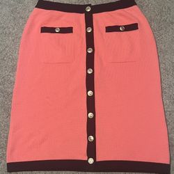 Chanel Pre fall 20A Chic Pink Cashmere Button-Front Skirt