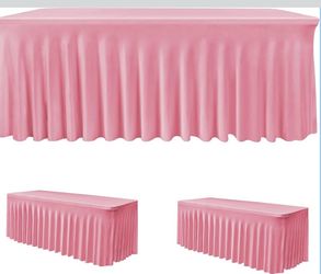 Pureegg Spandex Tablecloth 6ft - 2 Pack, Fitted and Tight Cloth for Rectangle Table, Wrinkle-Free and Stretch Table Cover for Party, Wedding, Banquet