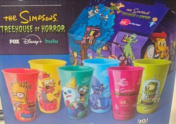 THE SIMPSONS CUPS ALL 6 and with box 60.00