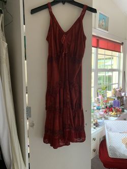 small red detailed dress