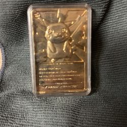 Pokemon 23k Gold Plated PIKACHU Trading card. Nintendo 1999