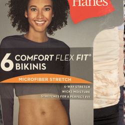 Hanes 6 Comfort Flex Fit Microfiber Streatch Bikinis XL