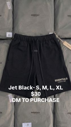 Fear of God Essentials Jet Black Shorts
