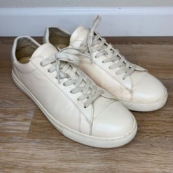 Clae Bradley Cream Leather Sneakers