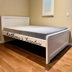 New White Full Bed With Mattress 