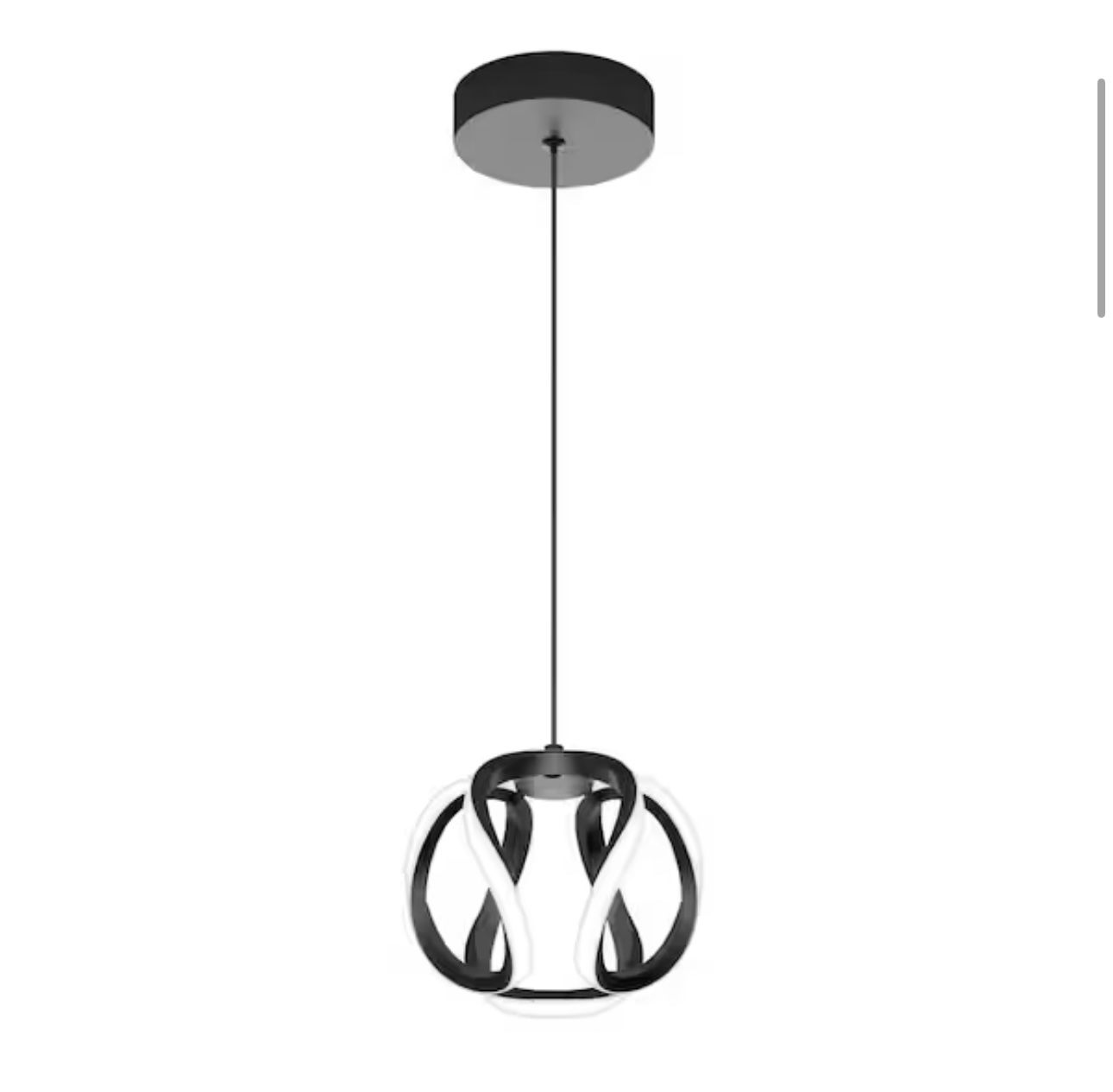 Artika Vivaldi 16-Watt 1 Light Matte Black Modern 3 CCT Integrated LED Mini Pendant Light Fixture for Kitchen Island