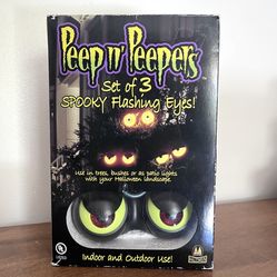 Spooky Flashing Eyes - Set of 3 - Indoor/Outdoor Halloween Decor by Mystic Industries (Tested/Works)
