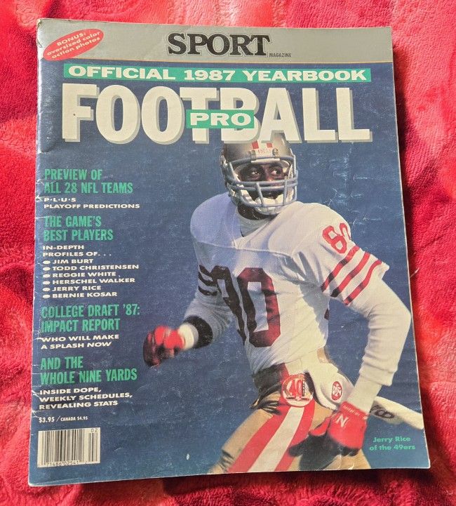 Sport Magazine Official NFL Pro Football 1987 Yearbook Jerry Rice Collectors