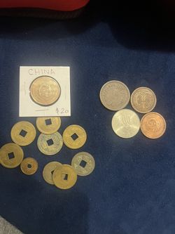 Chinese And Japanese coins  14 pieces 
