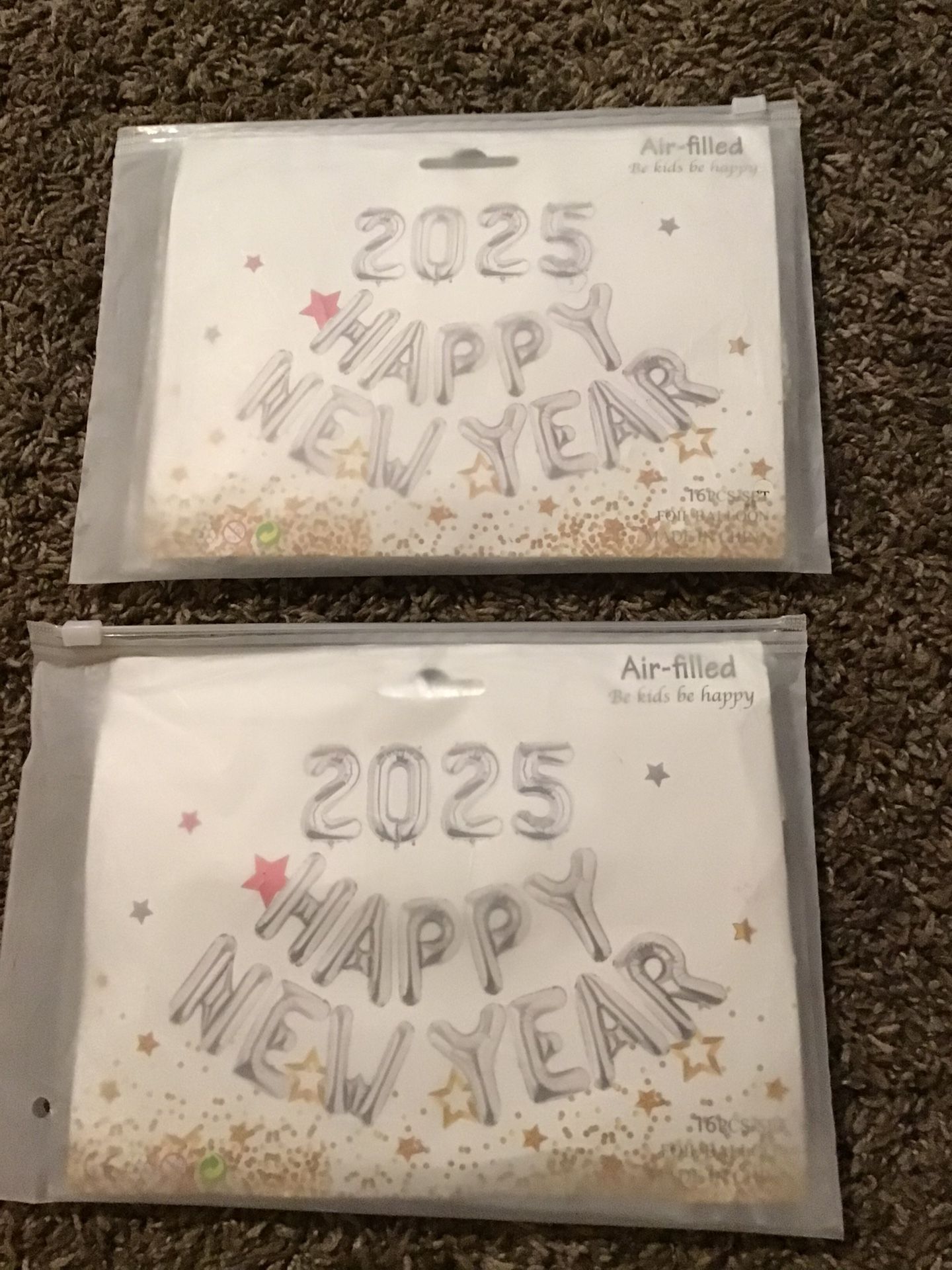 Silver Happy New Year Foil Balloons 