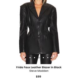 Steve Madden Faux Leather Blazer . Small. New .. $50
