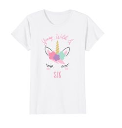 Young Wild and Six, Unicorn 6th Birthday Girl Shirt
