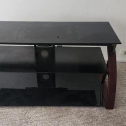 Z Shape TV Stand Glass Storage 