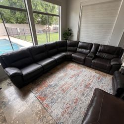 8 Piece leather Sectional Couch 