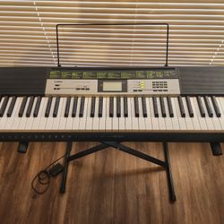 Electronic Keyboard With Base Like New
