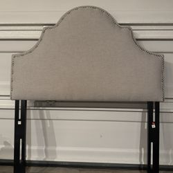 Grey Tufted Twin Headboard