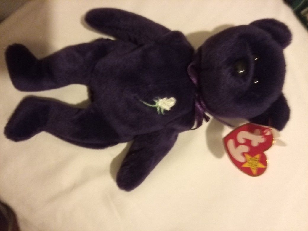PRINCESS DIANA BEAR TY BEANIE BABY VERY RARE MINT CONDITION